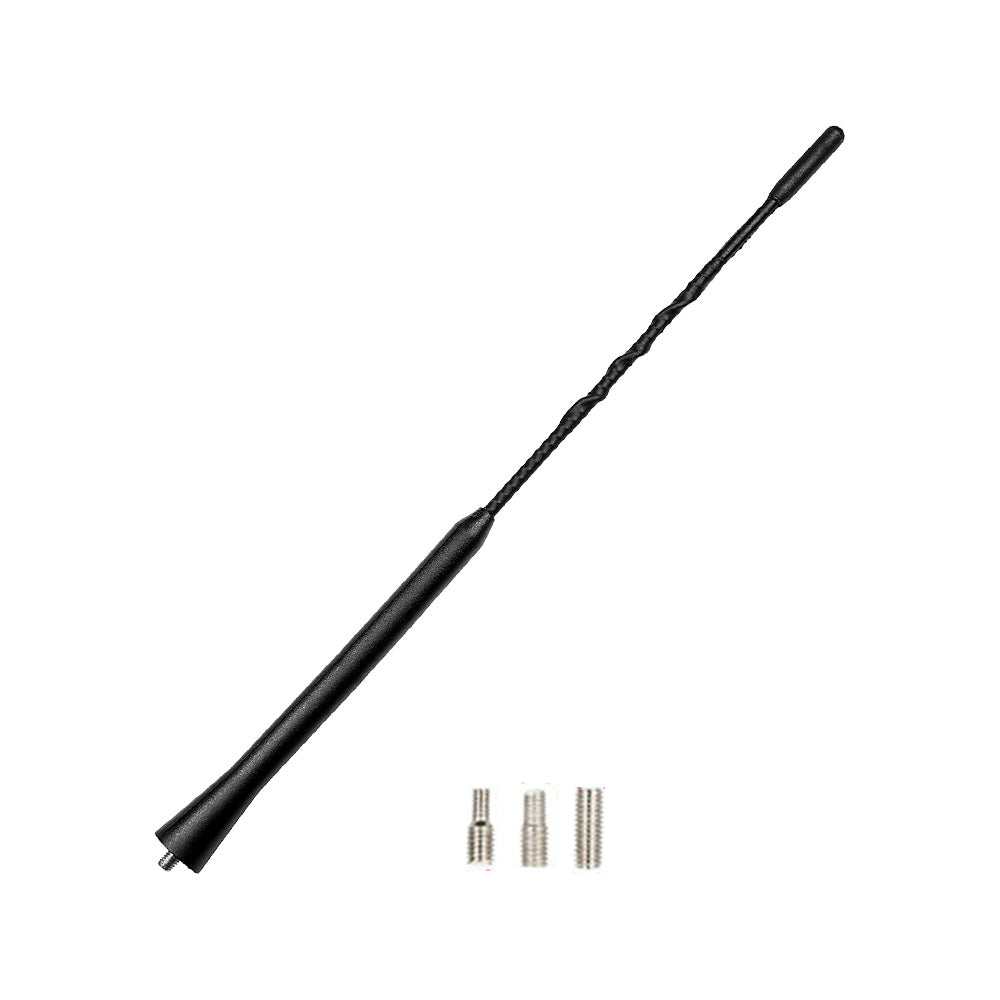 11-inch black rubber universal flexible car antenna mast with three installation screws