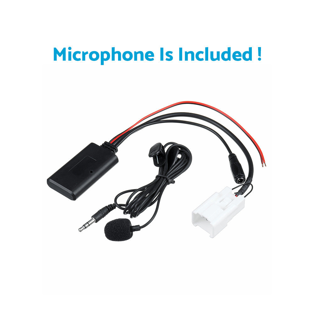 Bluetooth audio adapter module with wiring harness and microphone for car stereo systems — view 2