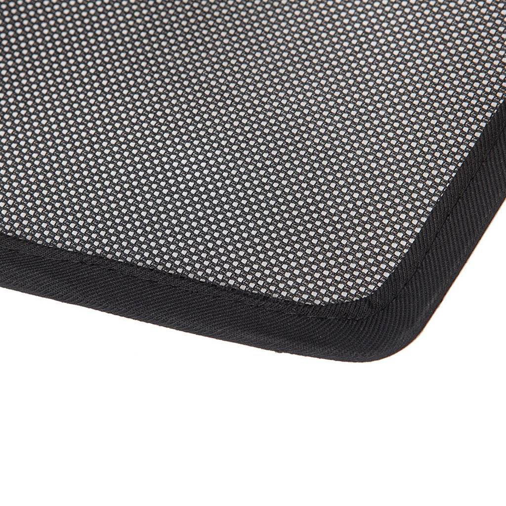 Black synthetic magnetic car window shades installed on a Mazda 6 vehicle door — view 4