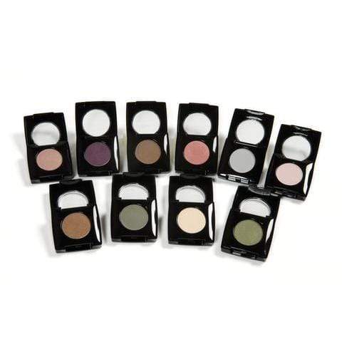 Professional eyeshadow pan showcasing vibrant colors and a velvety smooth, blendable cream-to-powder finish