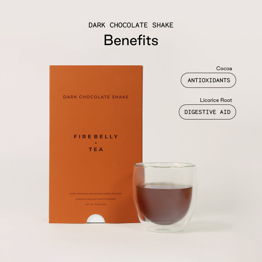 Organic dark chocolate shake herbal tea loose leaf blend featuring rich cacao and natural vanilla — view 4