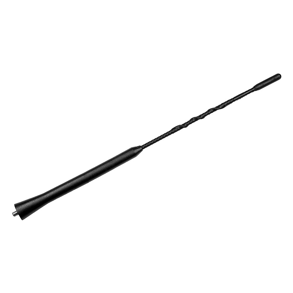 11-inch black rubber universal flexible car antenna mast with three installation screws — view 2