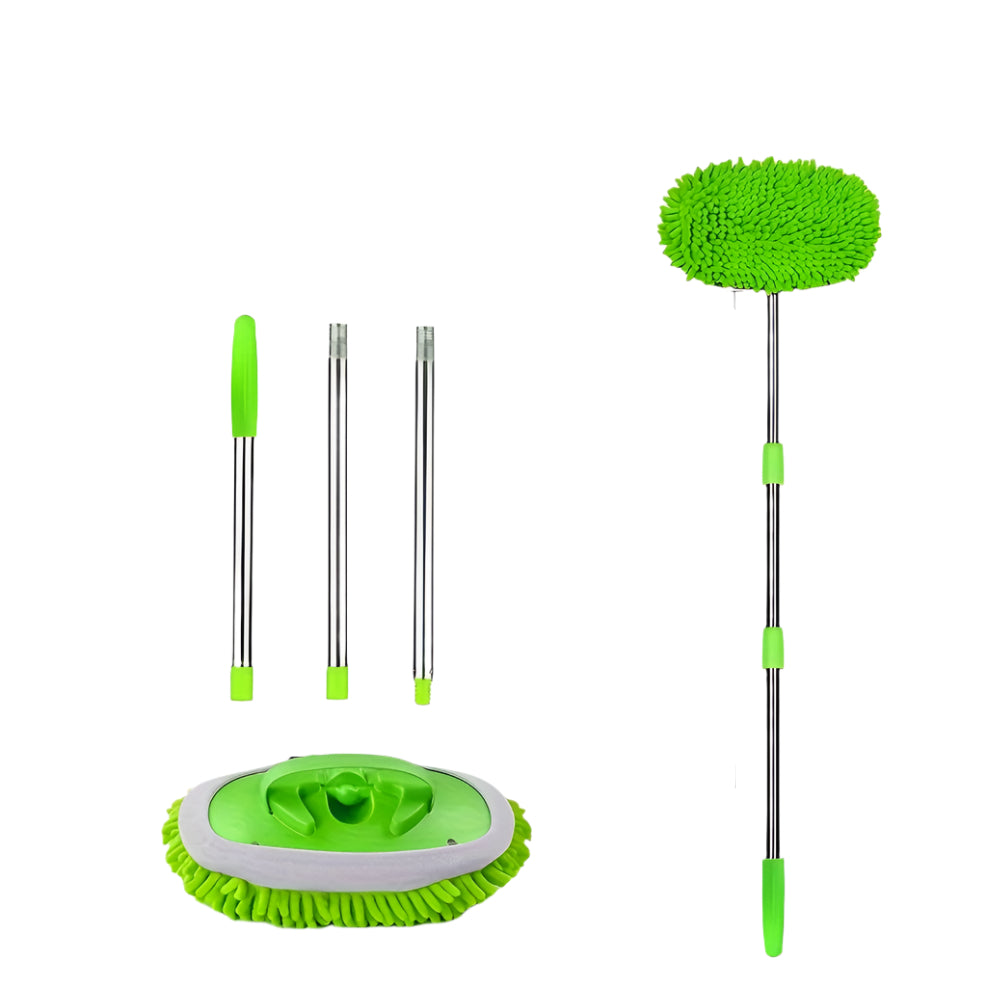 Green 120cm long handle microfiber car wash brush mop kit for cleaning vehicles