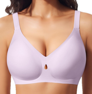 Seamless wireless women's bra in smooth breathable fabric with supportive jelly strip technology — view 3