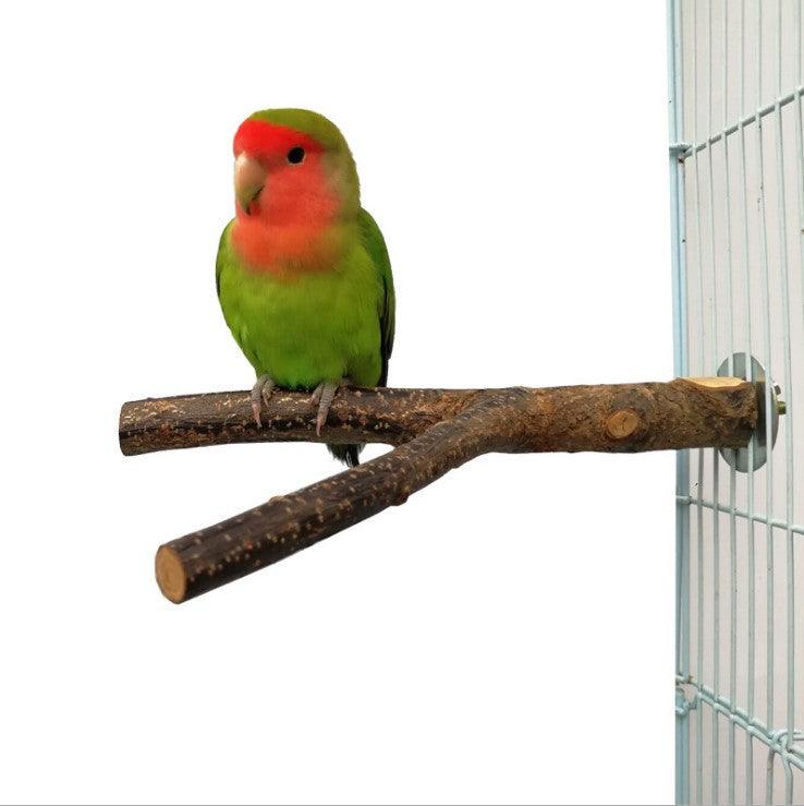 Natural apple branch bird chewing toy rattan braided ring attached to a bird cage wire — view 5