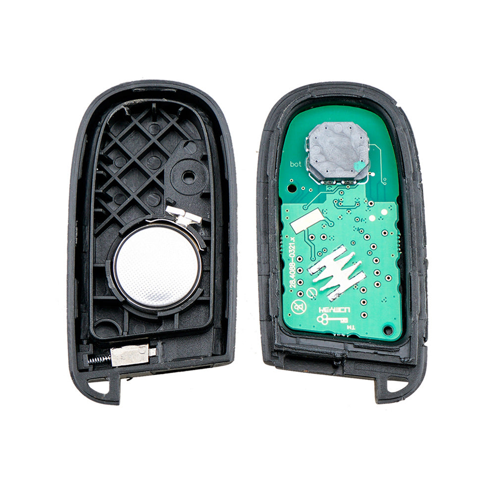 Black 5-button smart remote key fob with metal accents and durable ABS plastic casing — view 4