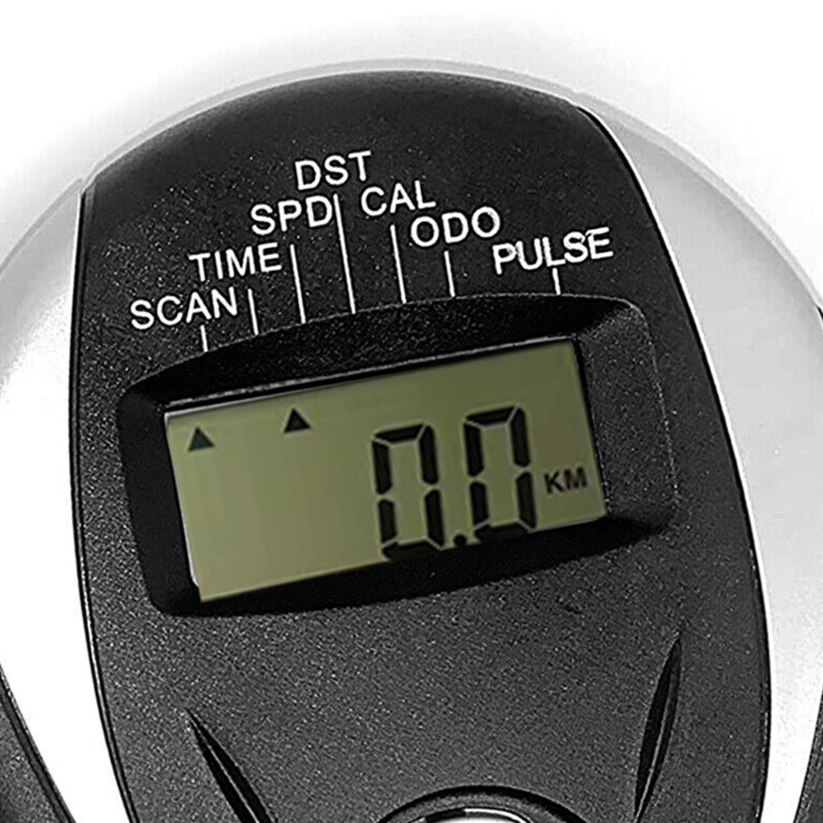 Black plastic replacement exercise bike monitor speedometer with digital display and connection cables. — view 5
