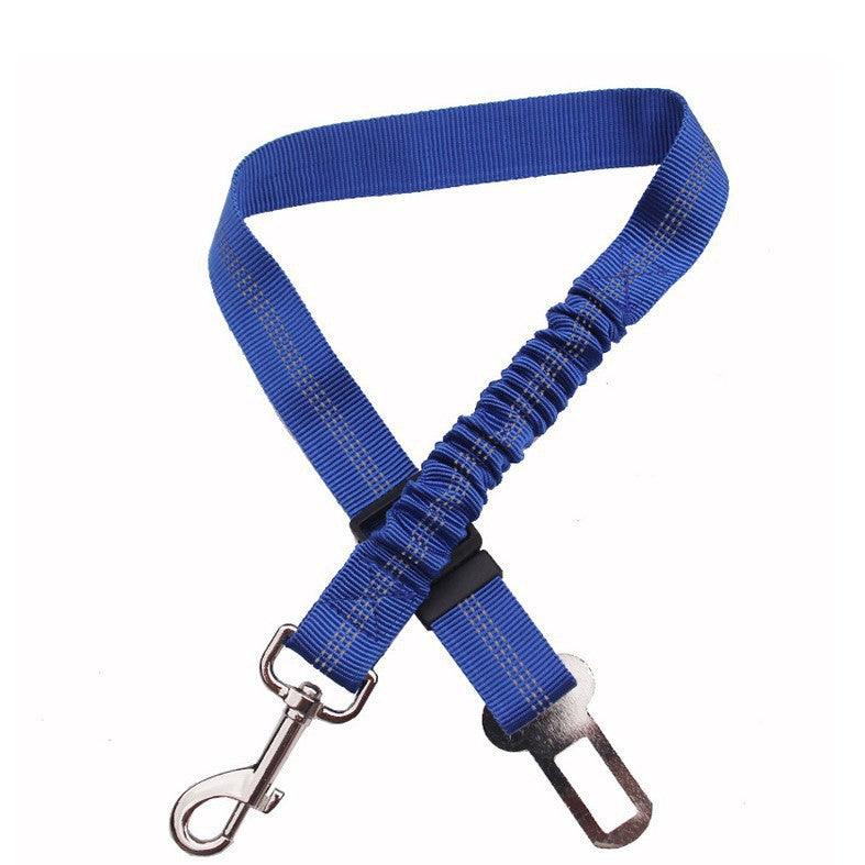 Reflective safety dog car seat belt with elastic bungee and heavy-duty metal universal vehicle clip — view 2