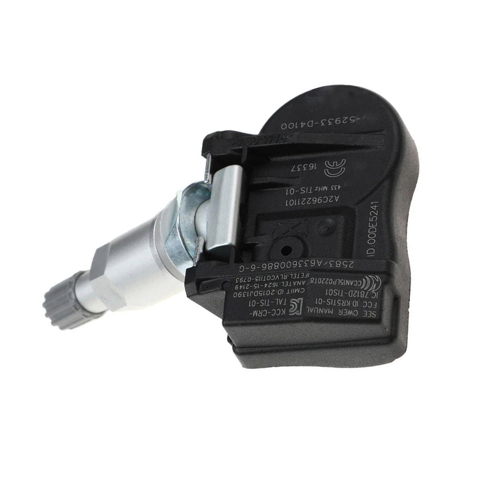 Set of four black TPMS tire pressure sensors for Hyundai and Kia vehicles — view 3