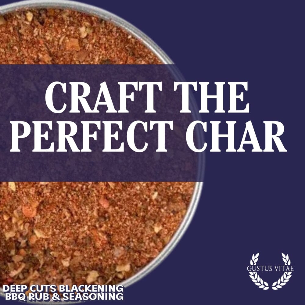 Deep cuts blackening BBQ rub and seasoning in a metallic tin with natural artisan spices — view 2