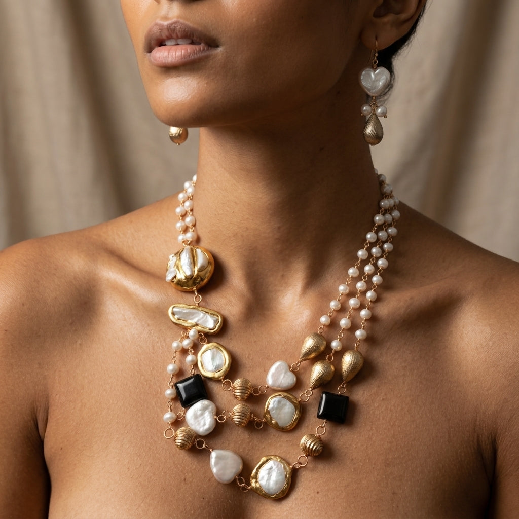 Divine Freshwater Pearl Tassel Necklace-1