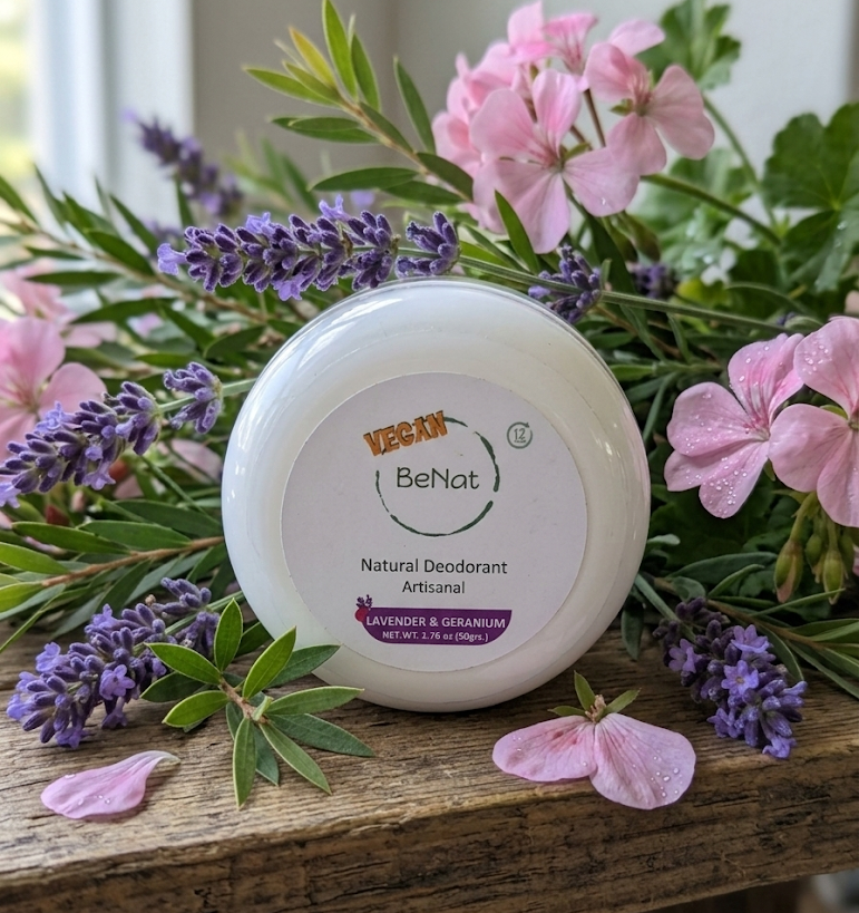 Vegan deodorant cream jar made with natural ingredients like coconut oil and beeswax — view 2