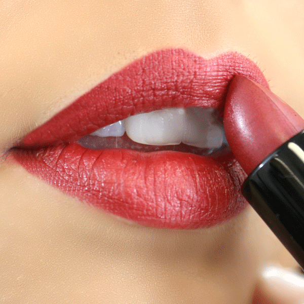Velvet semi-matte lipstick tube in rich color showcasing smooth hydrating formula for natural clean beauty — view 6