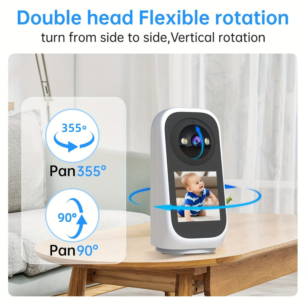 Indoor 3MP PTZ WiFi surveillance camera with dual-band connectivity in white modern design — view 2
