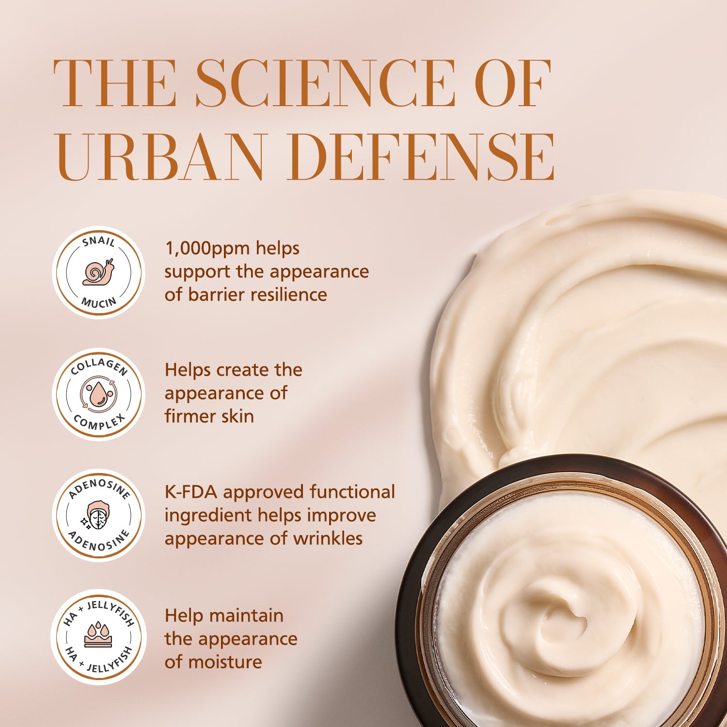 DISURI Beauty Ultimate Snail Mucin Cream jar, lightweight hydrating anti-aging facial moisturizer for sensitive skin. — view 5