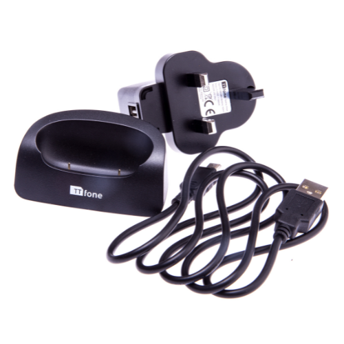 Black desktop charging dock cradle stand for TT190 mobile phone with charging pins