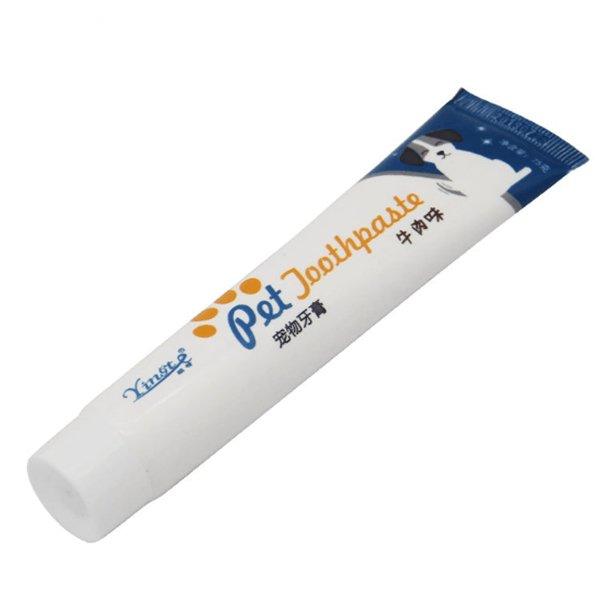 75g tube of dog toothpaste in beef or vanilla flavor for pet dental care — view 3