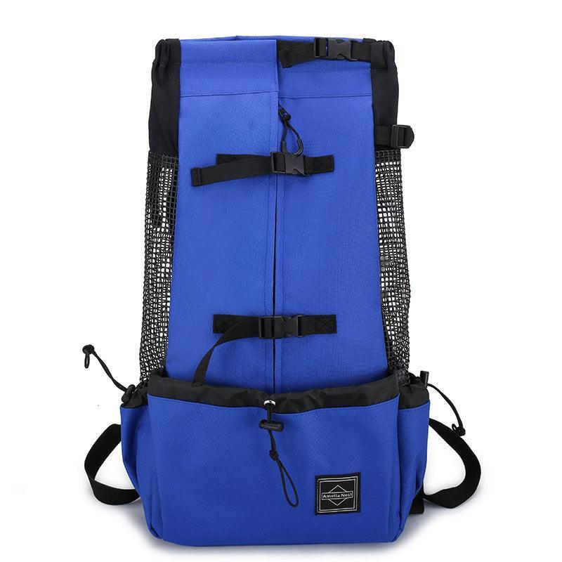 Portable pet carrier backpack in solid color fabric with adjustable shoulder straps for dogs and cats — view 5