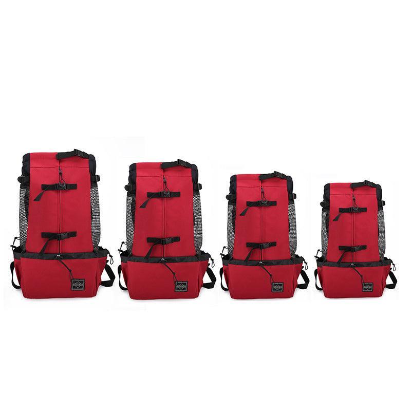 Portable pet carrier backpack in solid color fabric with adjustable shoulder straps for dogs and cats — view 3