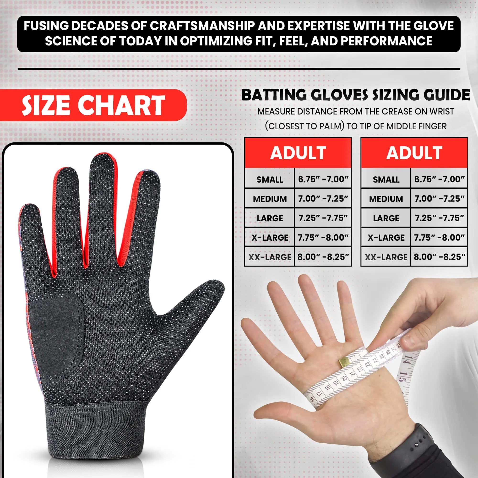 Red hard tennis batting gloves for cricket with heavy-duty padding and modern design — view 5