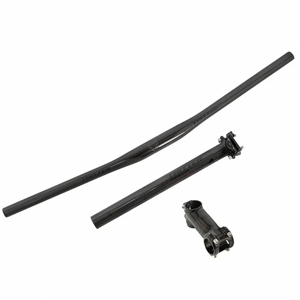 MTB Carbon handlebar + stem + seat tube-0