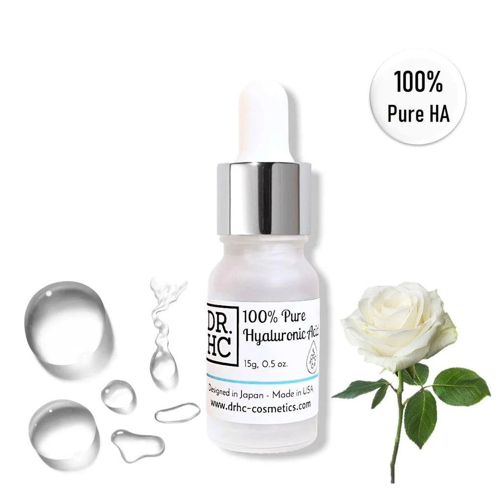DR.HC 100% pure hyaluronic acid serum bottle with dropper for anti-aging and facial hydration