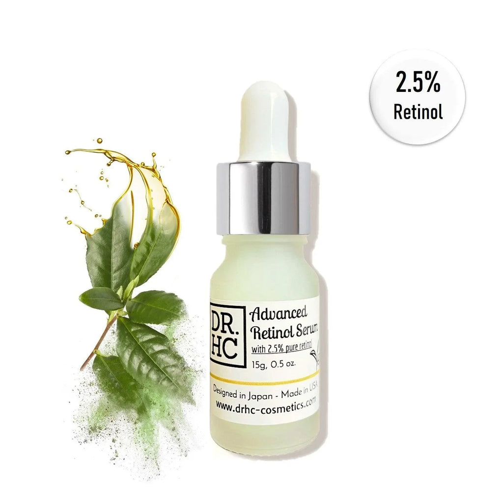 DR.HC advanced retinol serum bottle, premium anti-aging face treatment for clearing acne and brightening skin — view 2