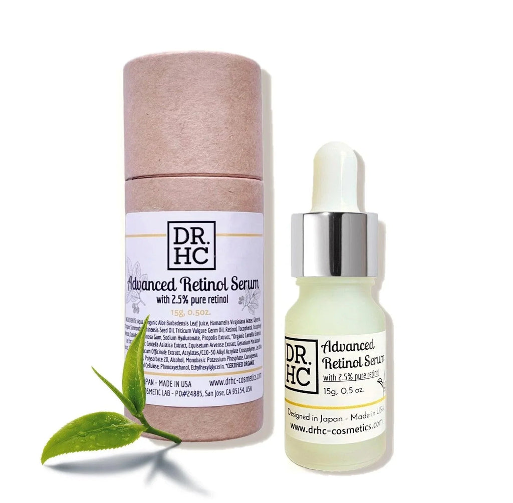 DR.HC advanced retinol serum bottle, premium anti-aging face treatment for clearing acne and brightening skin — view 3