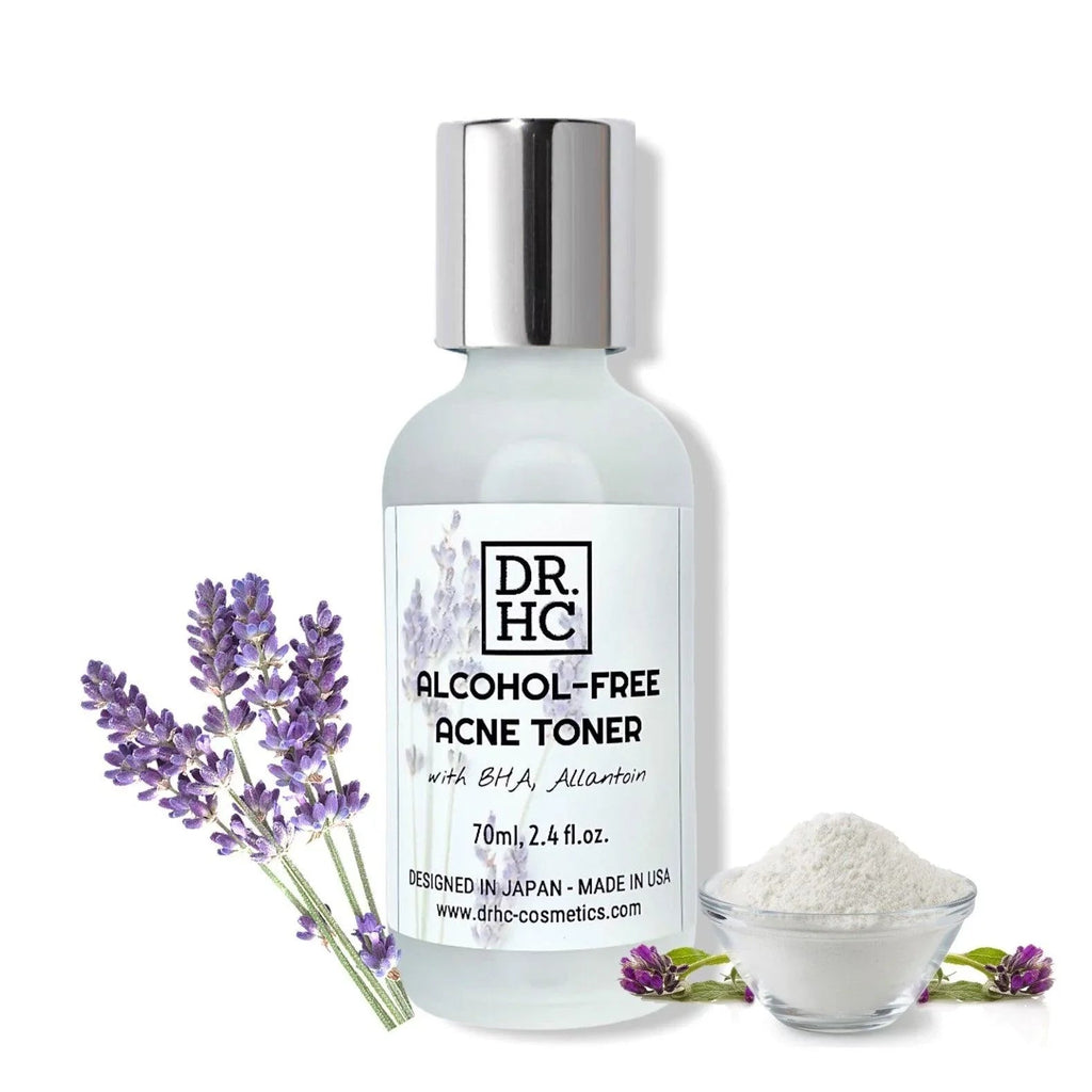 Clear bottle of liquid alcohol-free acne face toner with salicylic acid for sensitive breakout-prone skin. — view 2