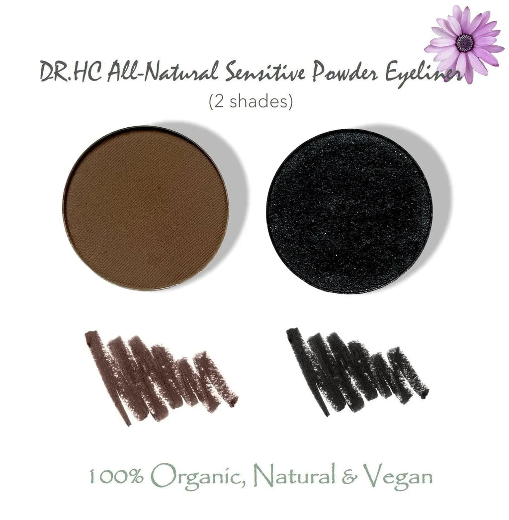 All-natural vegan powder eyeliner in black and chocolate brown shades for sensitive eyes — view 2