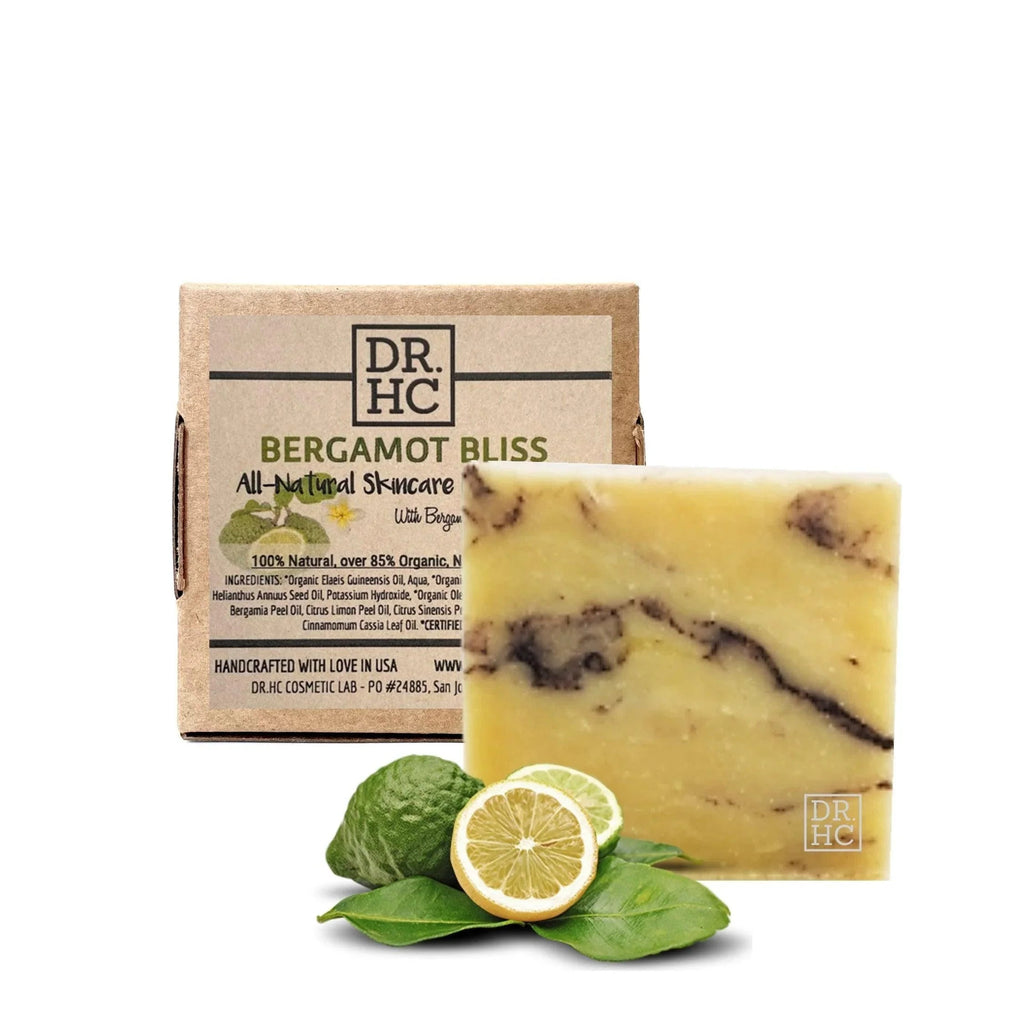 Handcrafted bergamot citrus natural bar soap for face and body cleansing against a clean background — view 2