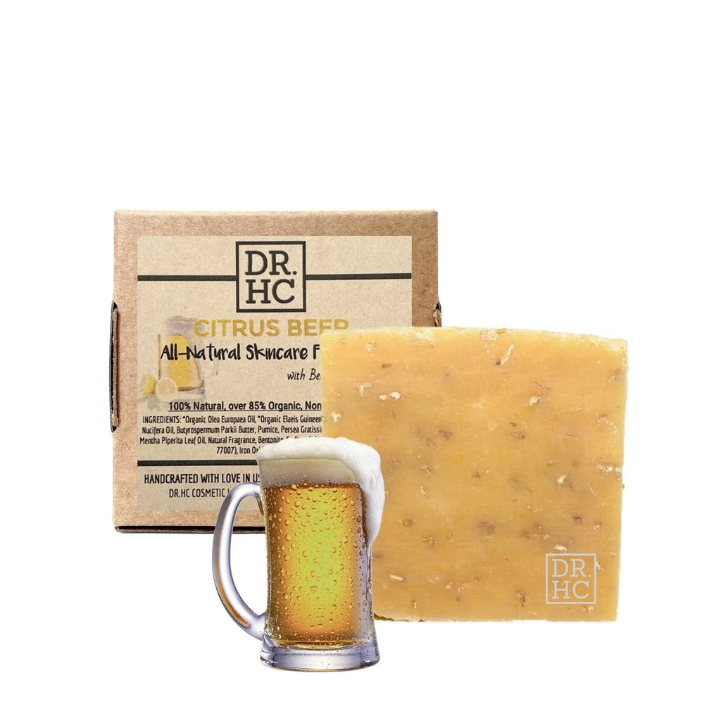 Citrus beer all-natural soap bar for exfoliating face and body with natural oats — view 2