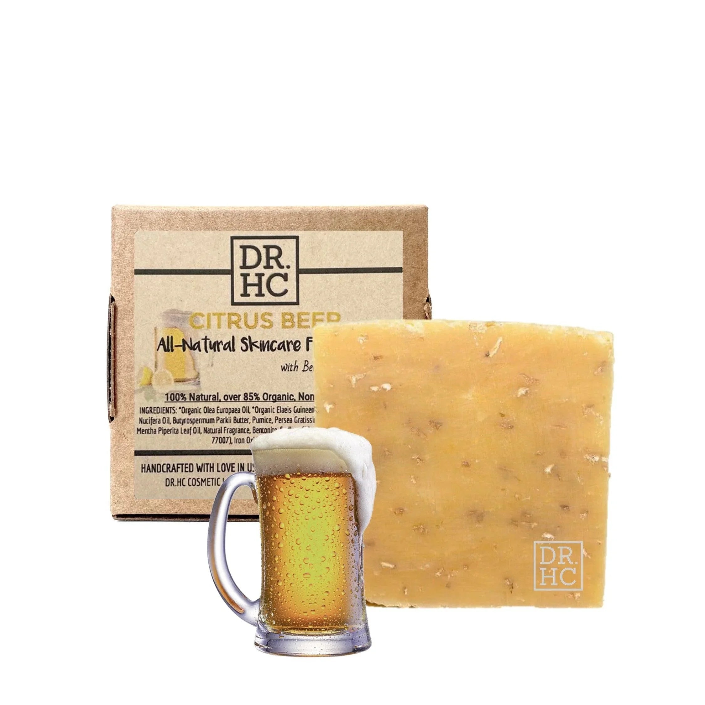 Citrus beer all-natural soap bar for exfoliating face and body with natural oats — view 2