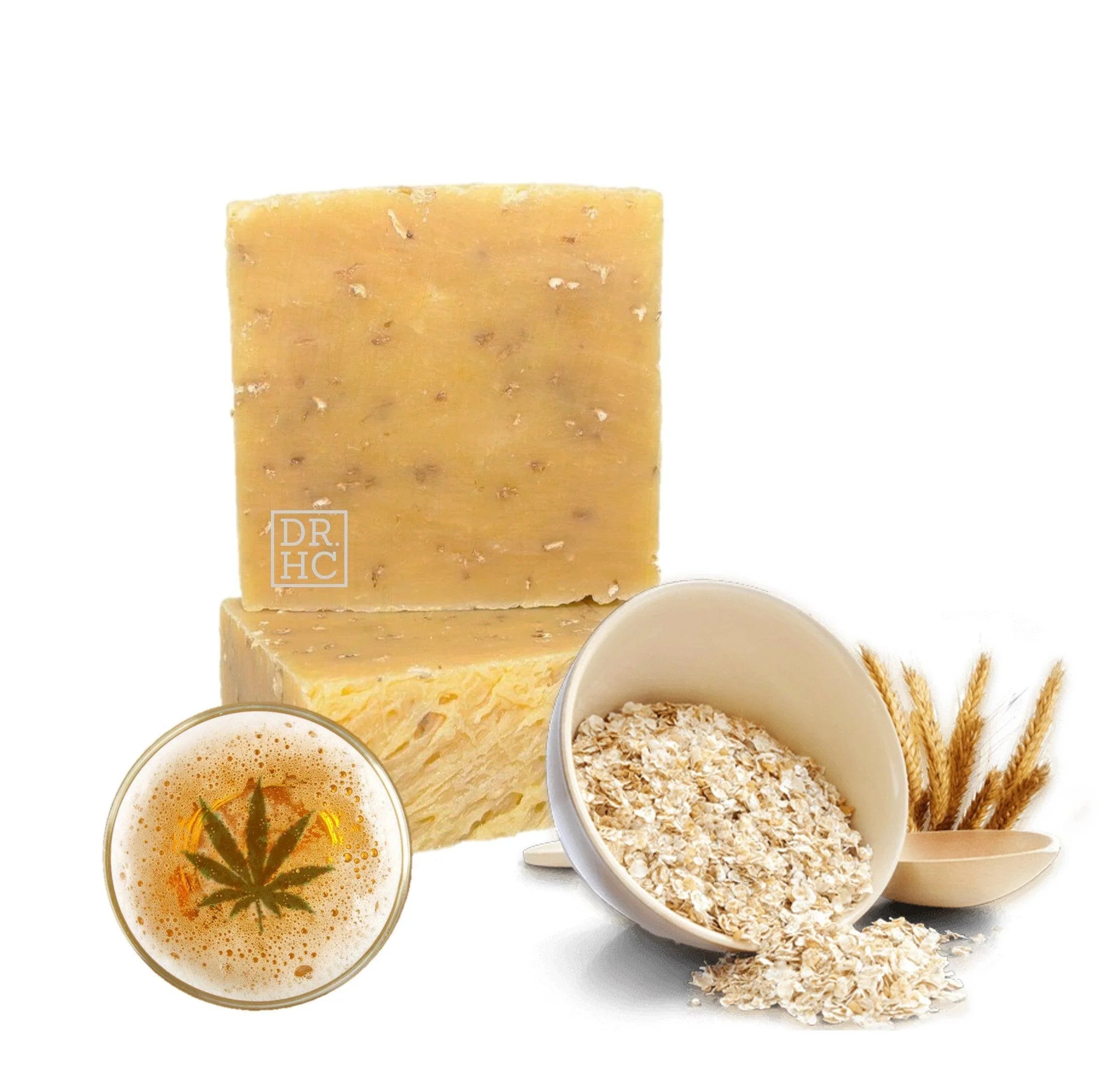 Citrus beer all-natural soap bar for exfoliating face and body with natural oats — view 3