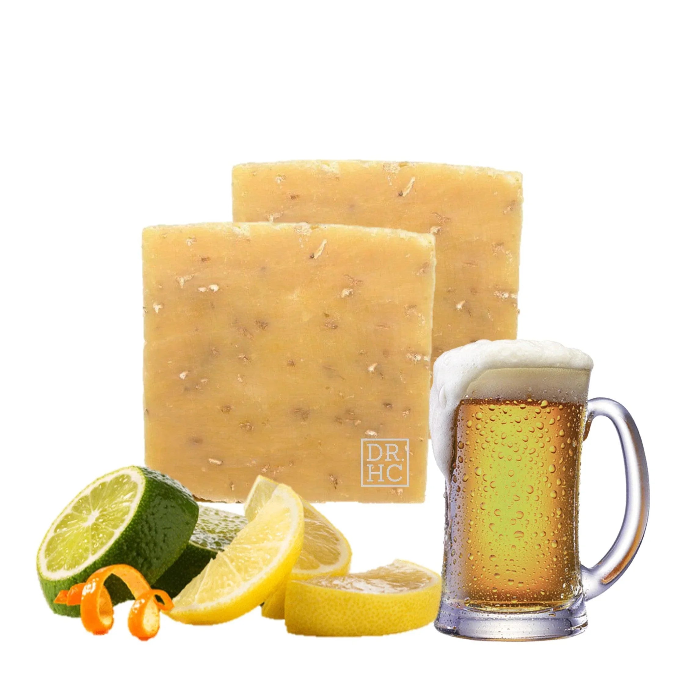Citrus beer all-natural soap bar for exfoliating face and body with natural oats — view 4