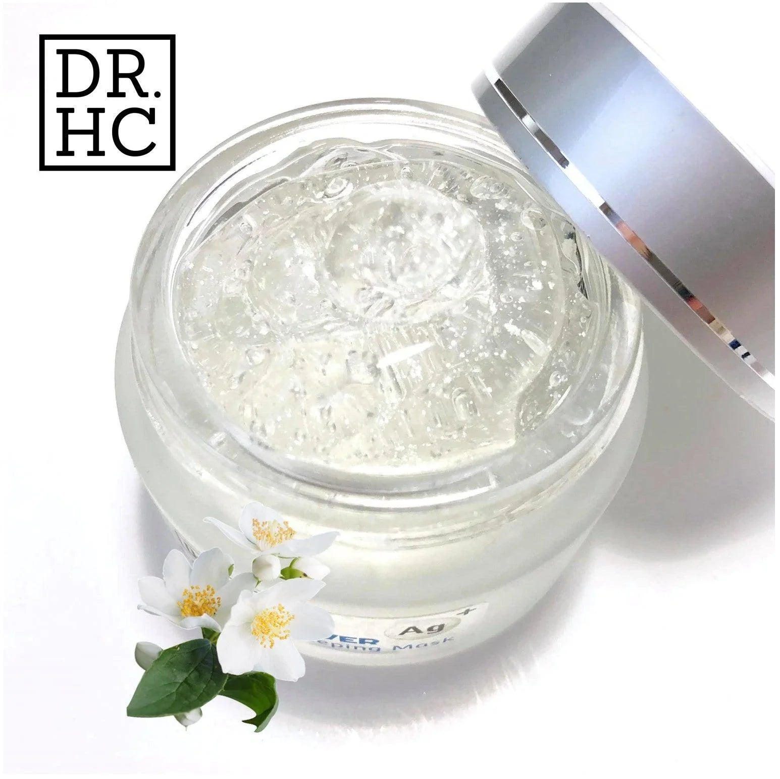 Jar of colloidal silver concentrated cool sleeping mask hydrating gel for blemish and acne relief — view 2
