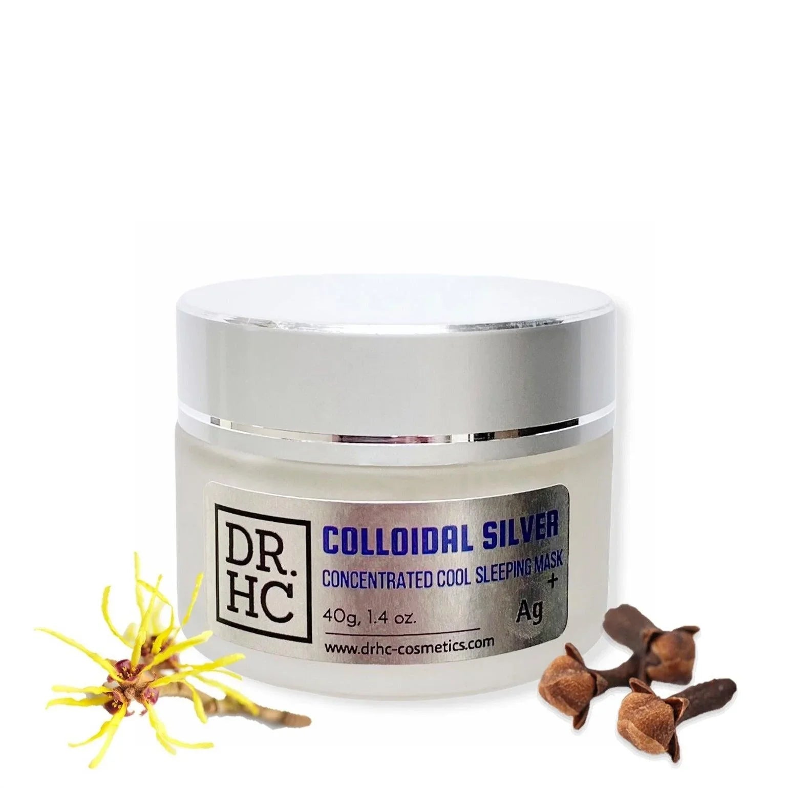 Jar of colloidal silver concentrated cool sleeping mask hydrating gel for blemish and acne relief — view 4