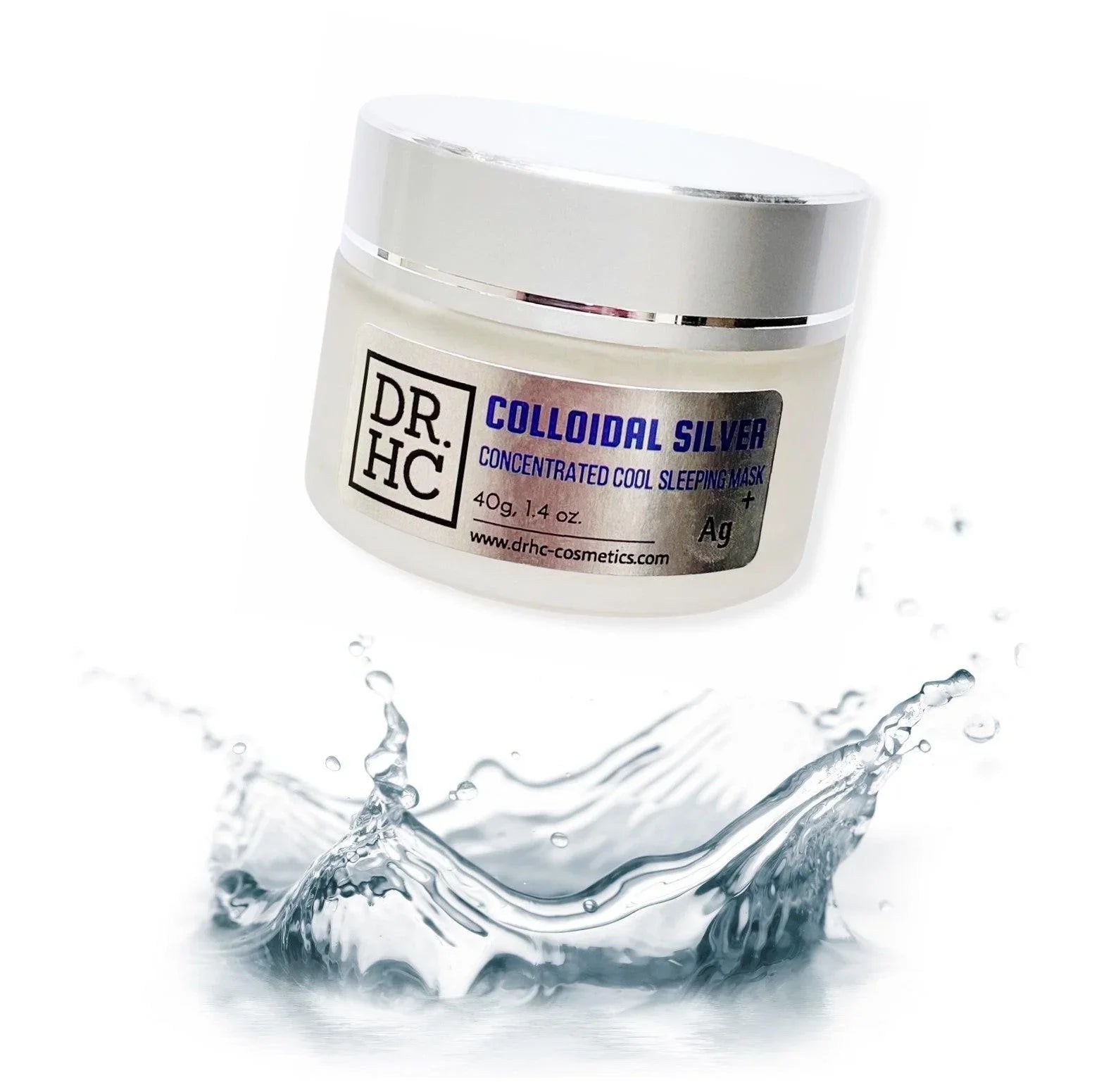 Jar of colloidal silver concentrated cool sleeping mask hydrating gel for blemish and acne relief — view 5