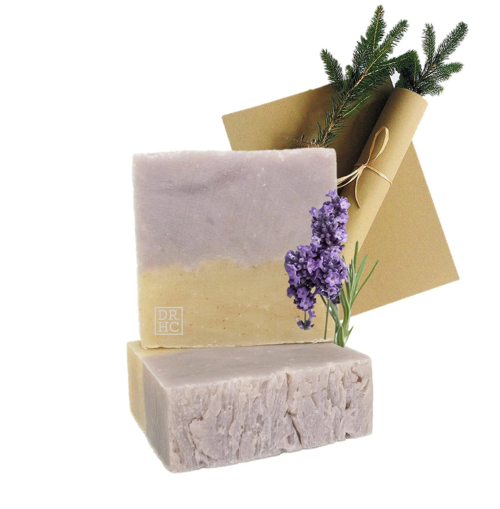 Square natural forest face soap bar infused with lavender and fir needle essential oils — view 3