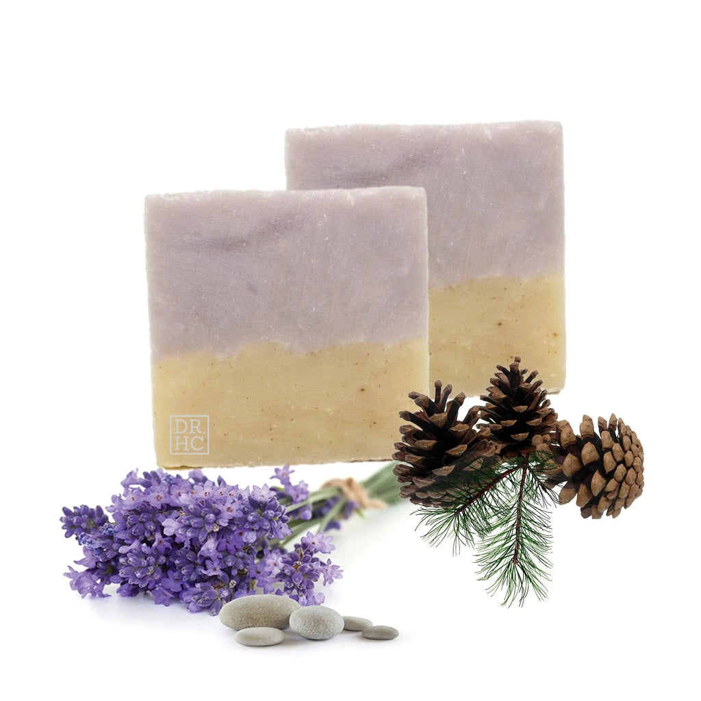 Square natural forest face soap bar infused with lavender and fir needle essential oils — view 4