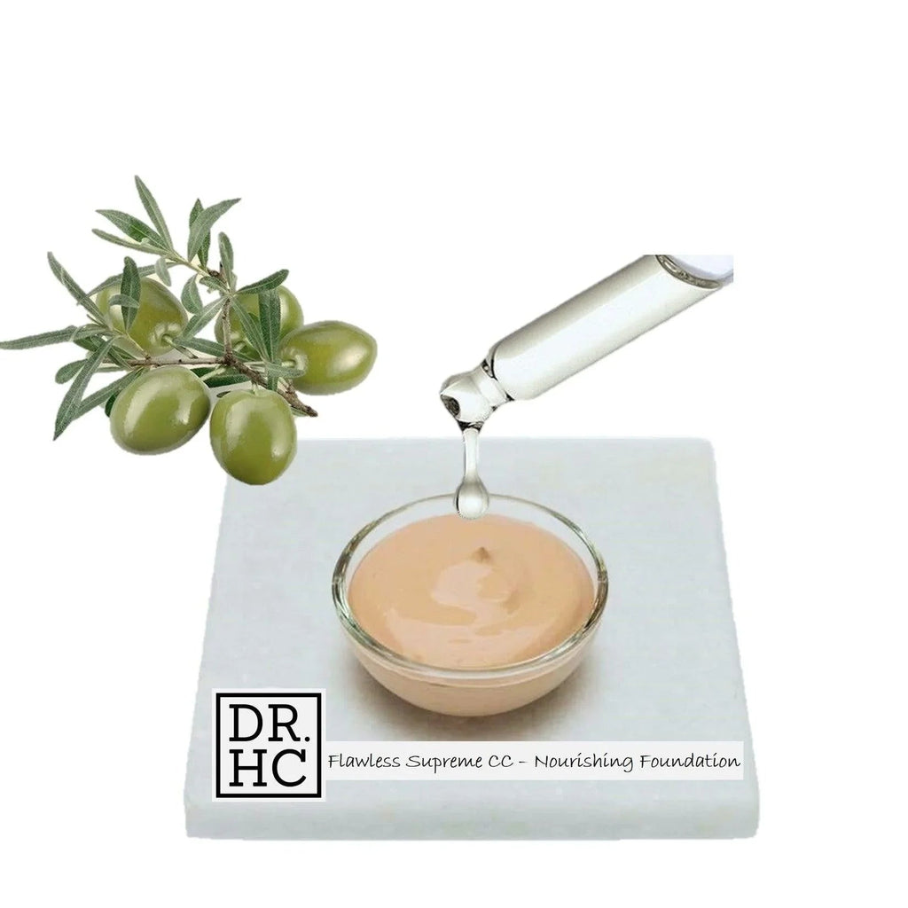 Flawless Supreme 6-in-1 CC cream foundation bottle highlighting five diverse natural matte skin shade options — view 4