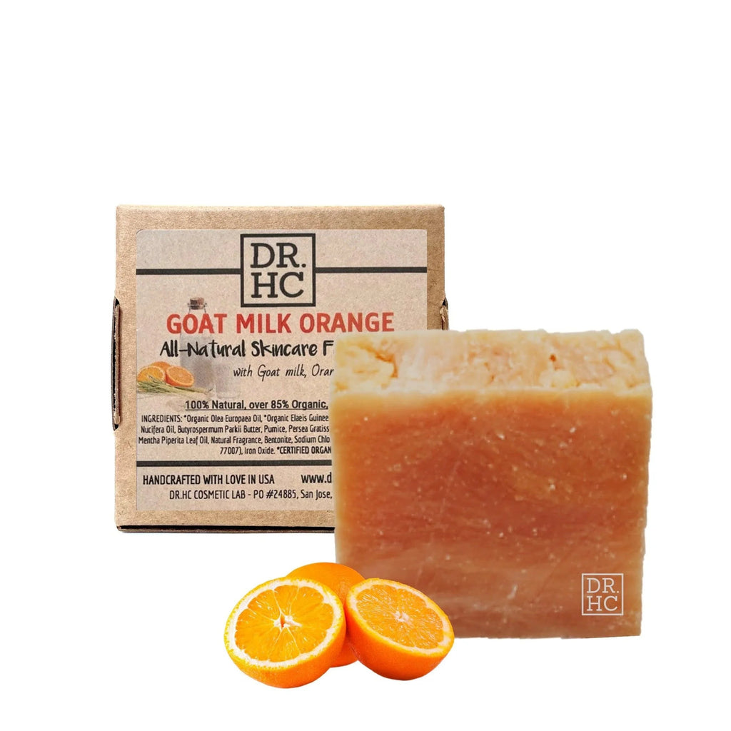 Goat milk orange soap bar by DR.HC with natural ingredients for brightening and anti aging — view 2