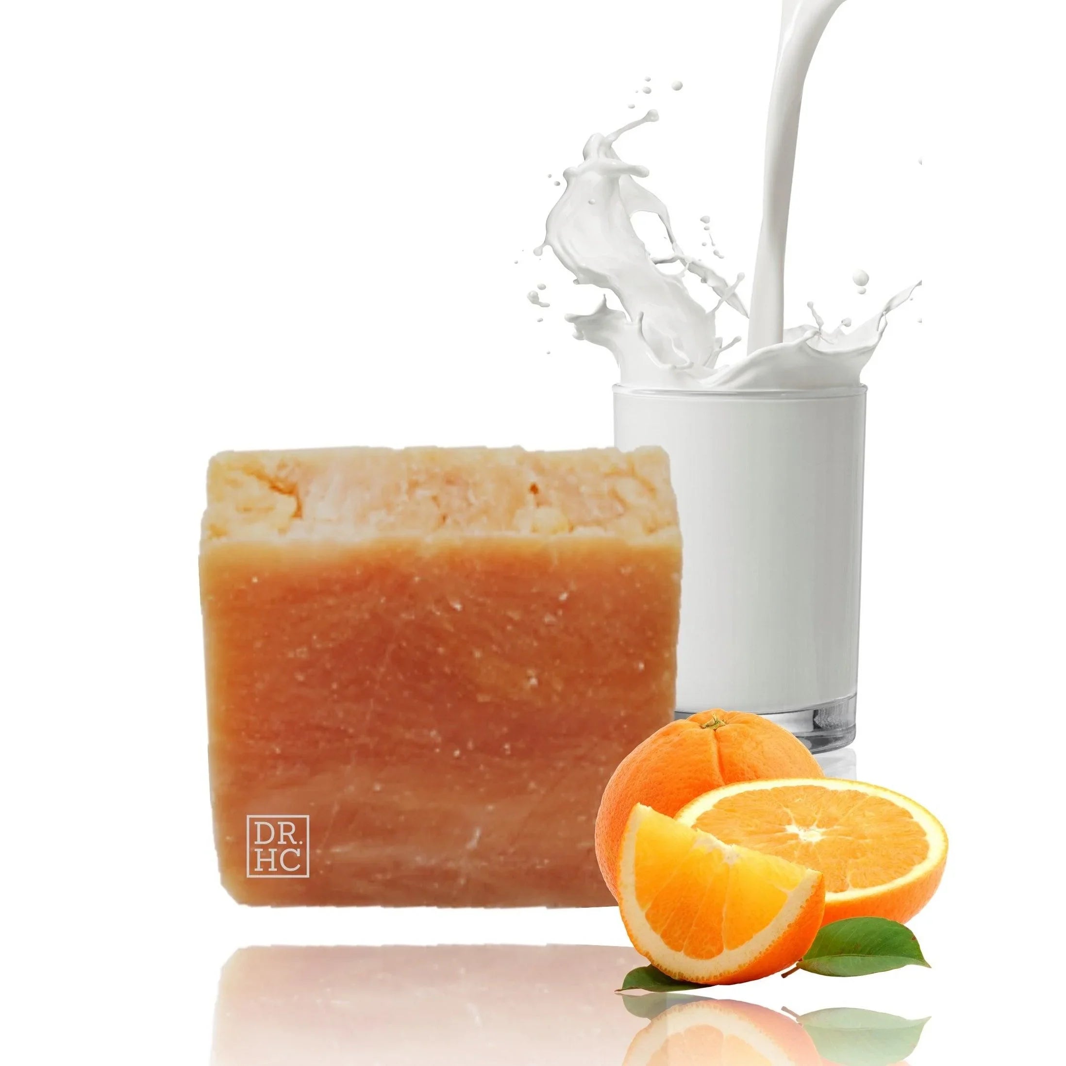 Goat milk orange soap bar by DR.HC with natural ingredients for brightening and anti aging — view 4