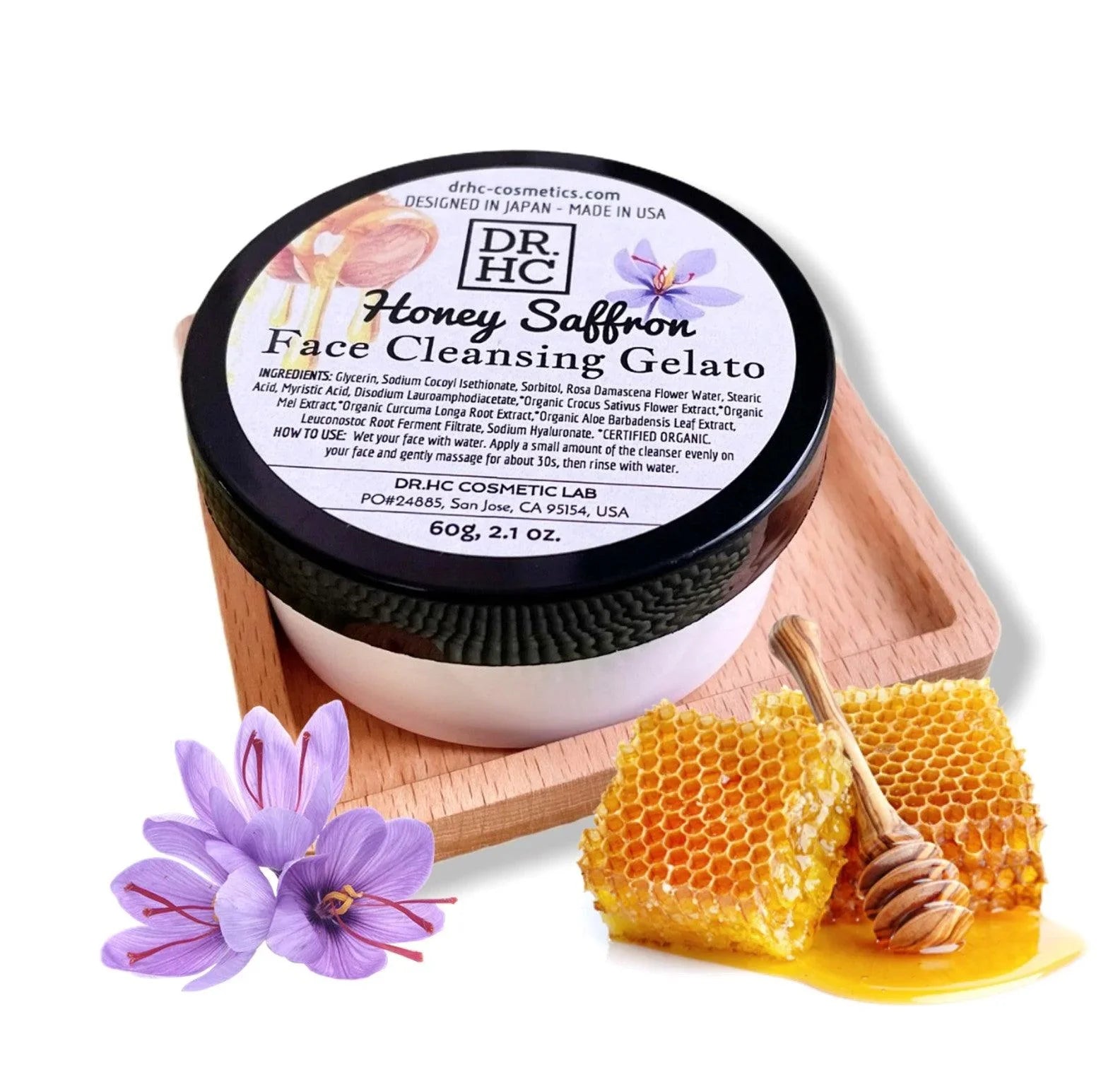 Honey Saffron Face Cleansing Gelato cream cleanser jar for sensitive and blemish-prone skin — view 2