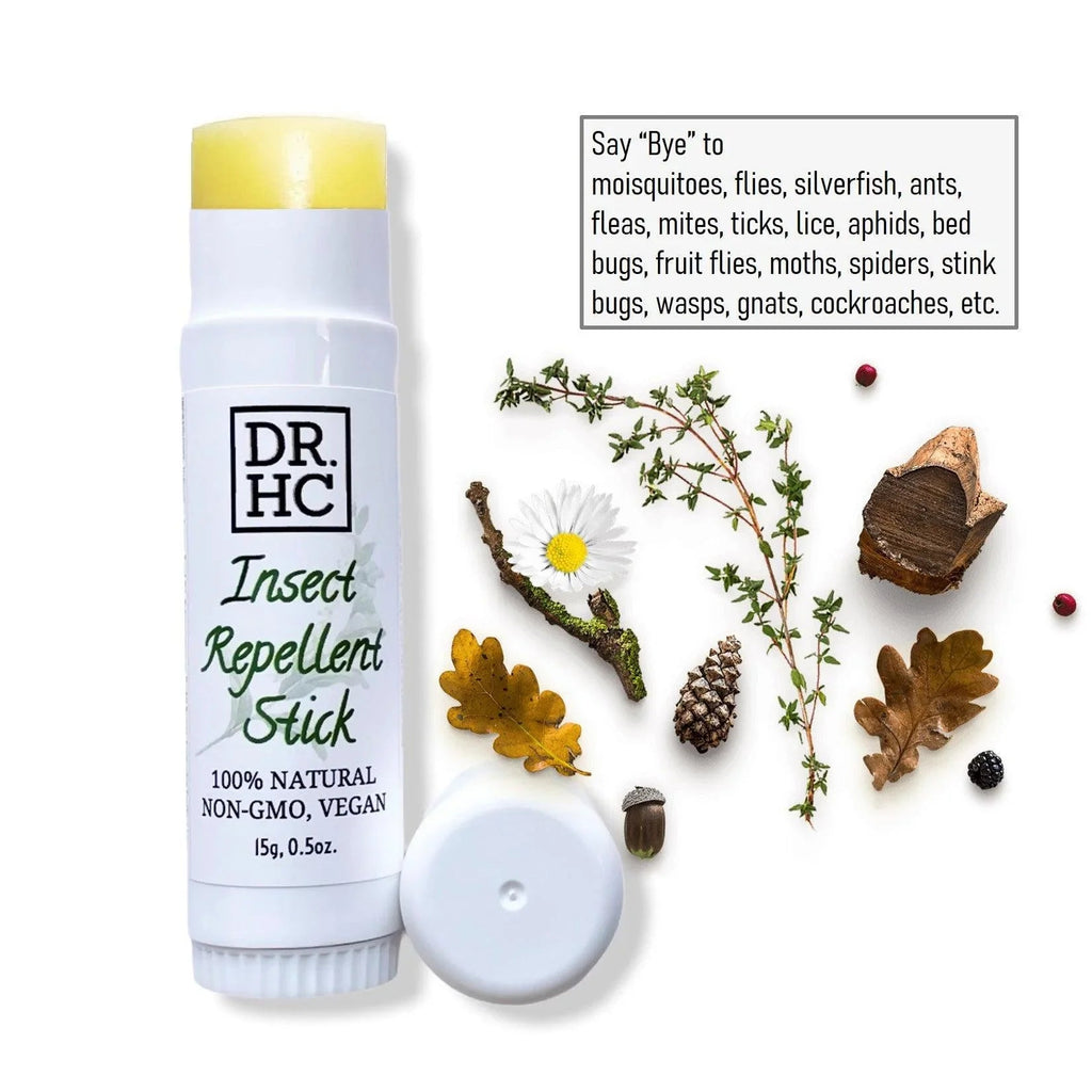 Natural insect repellent stick in a compact travel balm tube featuring waterproof vegan essential oils — view 2