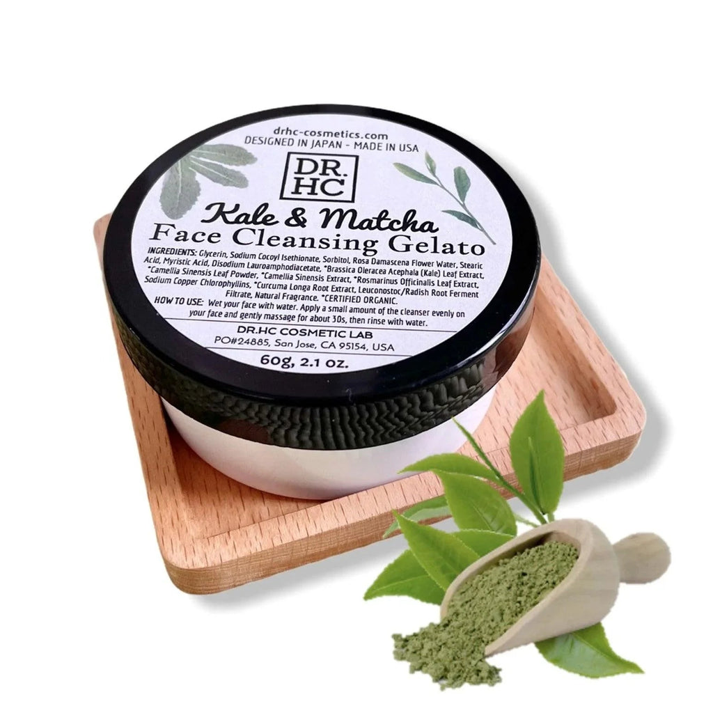 DR.HC Kale and Matcha Face Cleansing Gelato jar with natural green superfood ingredients — view 2