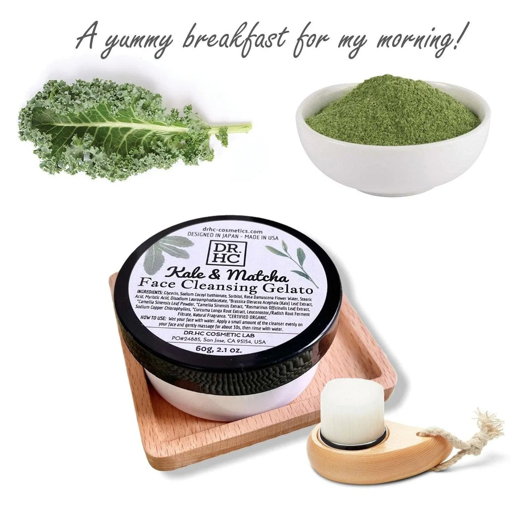 DR.HC Kale and Matcha Face Cleansing Gelato jar with natural green superfood ingredients — view 4