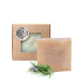 Square handmade luxury herbal soap bar infused with tea tree, lavender, and peppermint essential oils