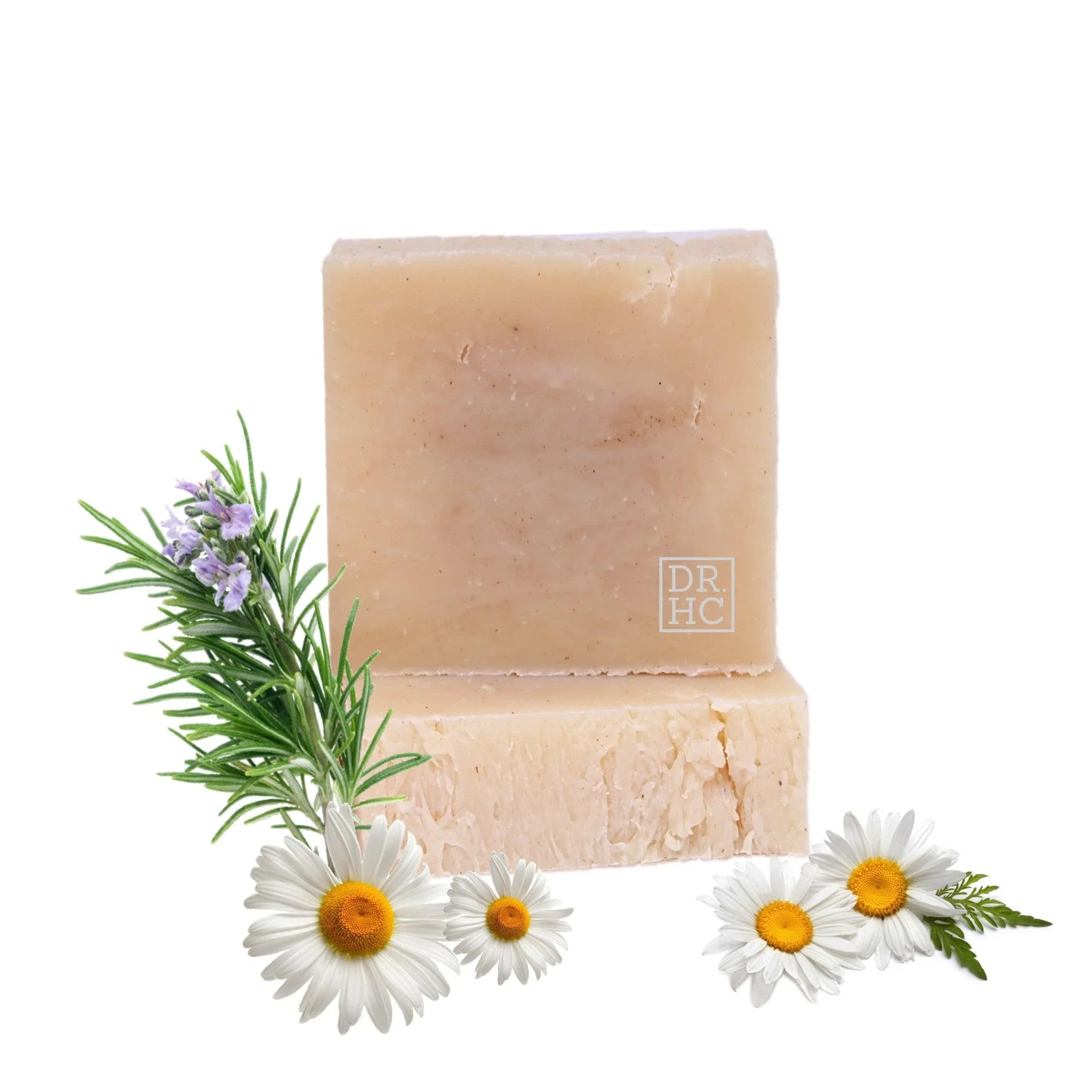 Square handmade luxury herbal soap bar infused with tea tree, lavender, and peppermint essential oils — view 3