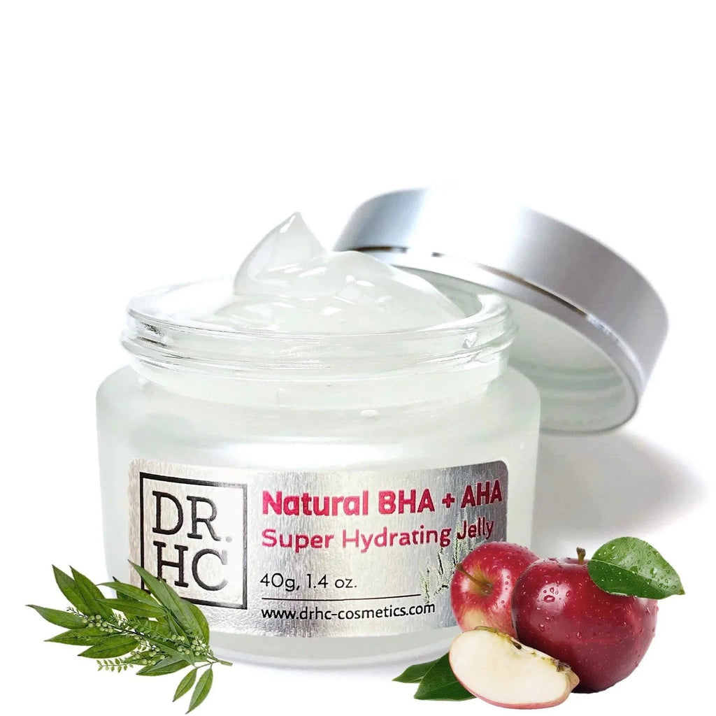 Natural BHA and AHA hydrating jelly face moisturizer jar for brightening and acne prone skin